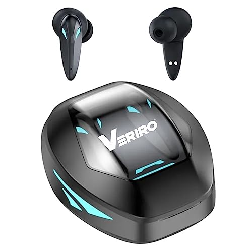 Veriro Gaming Earbuds | 40 Ms Low Latency Earphones | Battery Indicator On Tws | Ipx 5 Resistant | Touch Control | Bluetooth Version 5.3 | Usb C Type Fast Charging | 13 Mm Bass Drivers