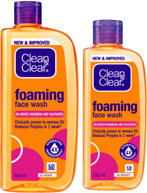 Clean & Clear Foaming Face Wash 390Ml| Clinically Proven| Pimple & Acne Removal Face Wash(390 Ml)