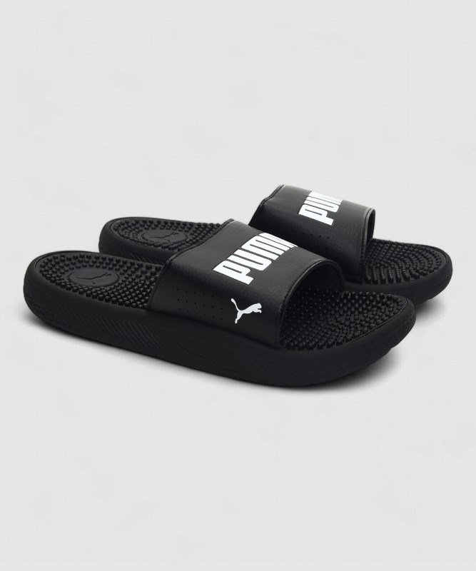 Puma Men Softride Slide Massage Slides(Black , 9)