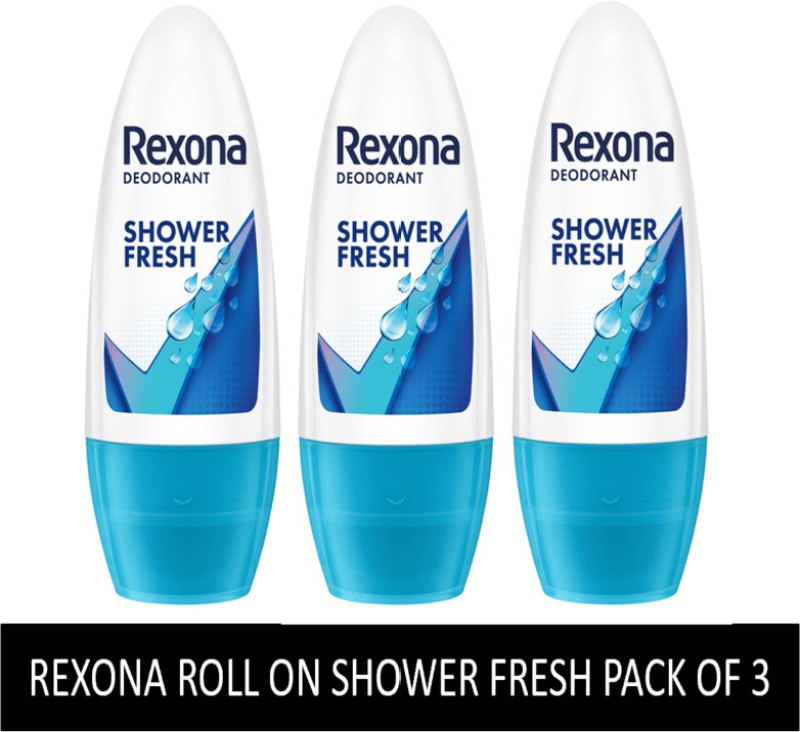 Rexona Shower Fresh Underarm Roll On Deodorant For Women (Po3) Deodorant Roll-On  –  For Women(50 Ml, Pack Of 3)