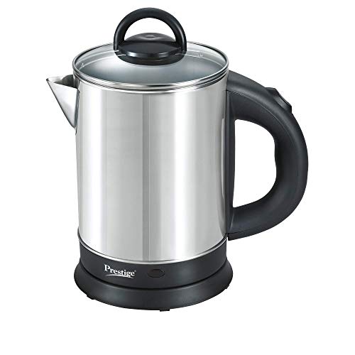 Prestige 1.7 Litres Electric Kettle(Pkgss 1.7)|1500W |Silver And Black | 1.7 Litres | Stainless Steel| Automatic Cut-Off | Wide Mouth | Power Indicator | Single-Touch Lid Locking