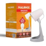 Halonix Polycarbonate Magnus Desk Light | With 4.9W Led Bulb | B22 Holder | Light Weight | Easy To Use Study Lamp | Designer Study Light |,Beige