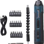 Cheston Cordless Screwdriver Machine With 20 Bits | Battery Powered 1500 Mah & Led Light Standard Screwdriver Set(Pack Of 1)