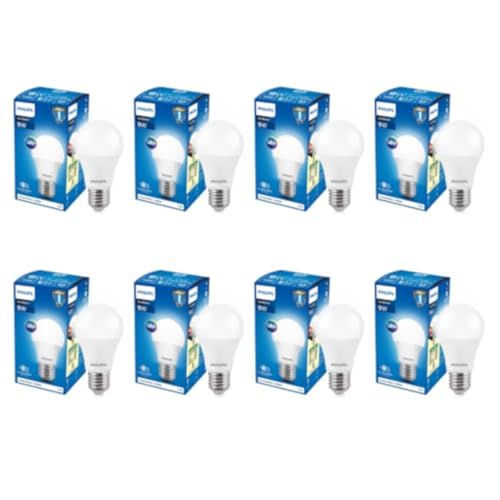 Philips Ace Saver Base E27 9-Watt Led Lamp (Pack Of 8, White)