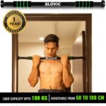 Slovic Pull-Up Bar For Home Workout | Non-Slip Carbon Steel Bar (Load Capacity: 100 Kg) Pull-Up Bar(Black)