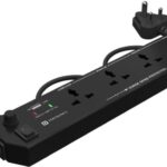 Portronics Power Plate 4 Multiplug Board With Cord, 1500 Watts 4  Socket Extension Boards(Black, 1.5 M, With Usb Port)