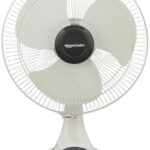 Amazon Basics High-Speed Table Fan I 3 Adjustable Fan Speeds | Rust Resistant Body | Rpm 2100 | 400Mm Sweep Length (White)