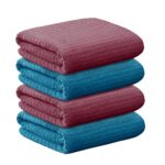 Story@Home Hand Towel Set Of 4 | 400 Gsm Microfiber Towels | Pink And Blue | Quick Dry Face Towel For Gym | Ultra Soft & Absorbent For Kitchen Towels | Lightweight Small Towels For Face And Hand