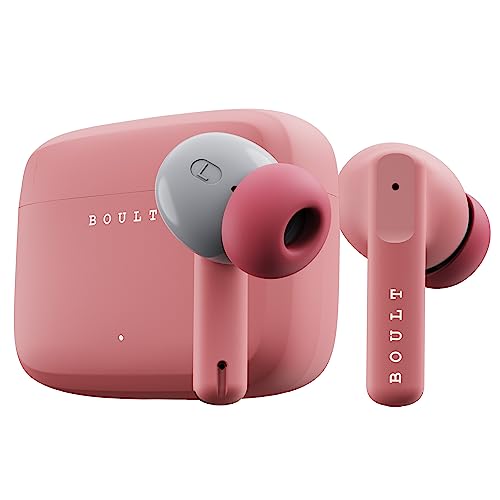Boult Audio Z60 Earbuds With 60H Battery, Clear Calling 4 Mics, Made In India, 50Ms Low Latency Gaming, 13Mm Bass Driver, Type-C Fast Charging, Ipx5 Ear Buds Bluetooth 5.3 Tws Ear Buds (Flamingo Pink)