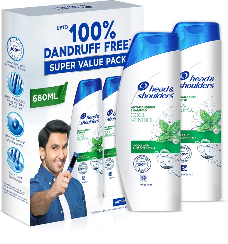 Head & Shoulders Anti Dandruff Shampoo Cool Menthol Ranveer Singh Special Edition(680 Ml)