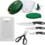 Pigeon By Stovekraft Chopper Combo(400Ml Chopper, 3 Knives Set, 1 Kitchen Scissor, 1 Chopping Board) Kitchen Tool Set(Chopper, Scissor, Knife, Cutting Board)