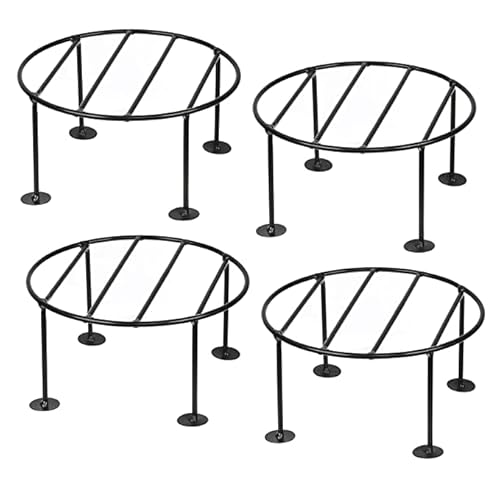 Nayra N.A Supplier Iron Indoor/Outdoor Flowerpot/Plant Stand For Home Garden Balcony, Living Room Décor (Black, Pack Of 4)