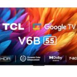 Tcl 139 Cm (55 Inches) Metallic Bezel-Less Series 4K Ultra Hd Smart Led Google Tv 55V6B (Black)