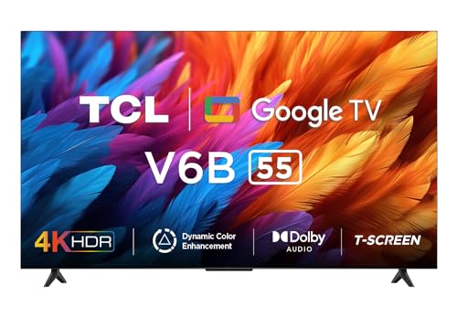 Tcl 139 Cm (55 Inches) Metallic Bezel-Less Series 4K Ultra Hd Smart Led Google Tv 55V6B (Black)