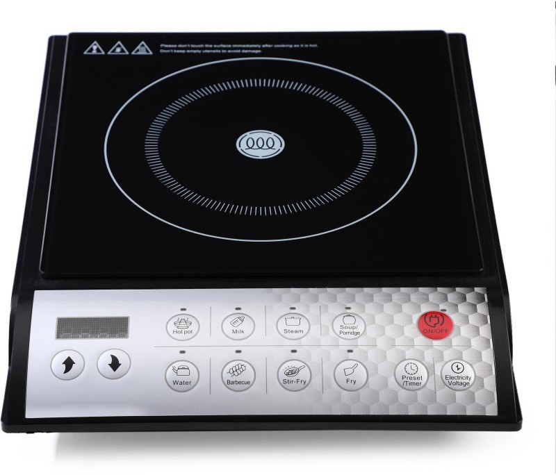 Rezek 2000 W Induction Cooktop Push Button(Black, 2000W Smart Push Button Induction Cooktop Chula Stove, Auto Off, 1 Year Warranty)