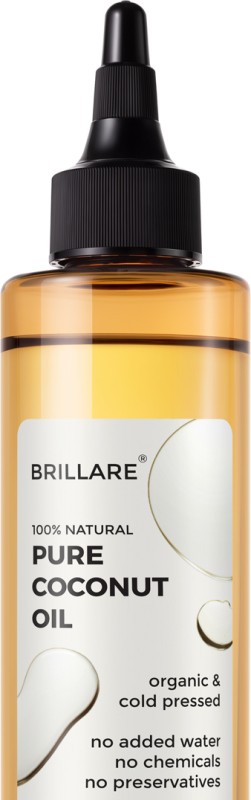 Brillare Pure Coconut Oil, 100% Natural, Organic And Cold Pressed, 200 Ml, Zero Chemicals Hair Oil(200 Ml)