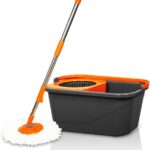 Chakaachak Eco Spin Bucket Mop Set(Orange, Grey)