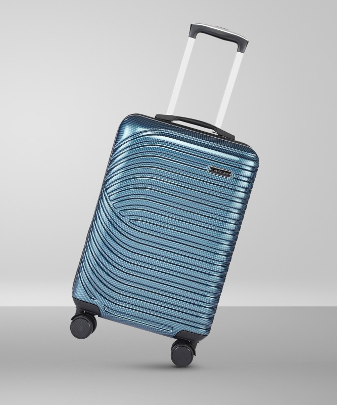 Nasher Miles Jaisalmer Hard-Sided Polycarbonate Cabin Titanium Blue 20 Inch |55Cm Trolley Bag Cabin Suitcase 8 Wheels – 20 Inch