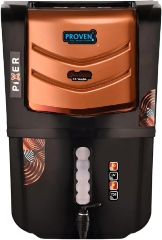 Proven Pixer Copper Ro Water Purifier | 12 L | Ro+Uv+Uf+ Copper +Tds Control + Uv 12 L Ro + Uv + Uf + Copper + Tds Control Water Purifier(Clear)