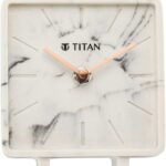 Titan Analog White Marble Clock