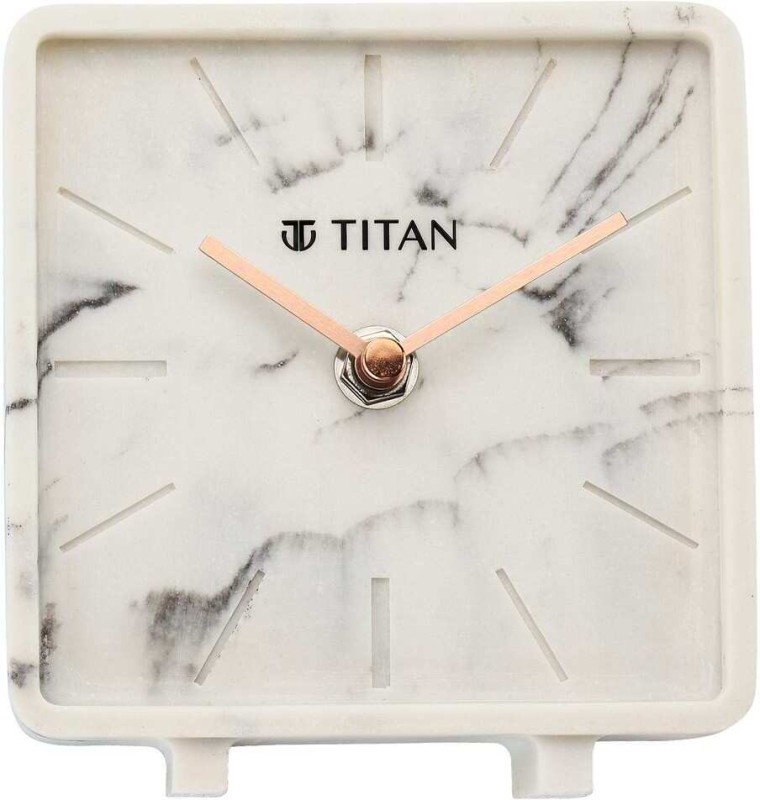 Titan Analog White Marble Clock