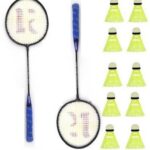 Cloverbyte Badminton Kit Set Of 2 Piece Racquet With 10 Piece Plastic Shuttlecock Badminton Kit