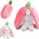 Jp Global Plush Toy Pillow Reversible Bunny Soft Toy For Kids  – 25 Cm(Strawberry)