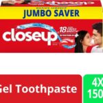 Closeup Long Lasting 18 Hours Fresh Breath & White Teeth Toothpaste(600 G, Pack Of 4)