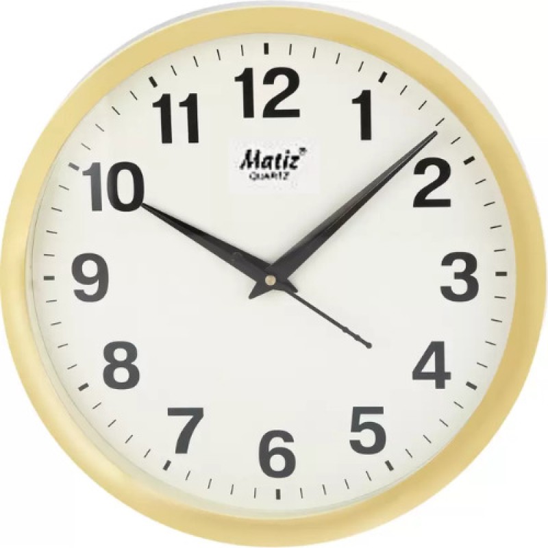 Matiz Analog 20 Cm X 20 Cm Wall Clock(Gold, With Glass, Standard)