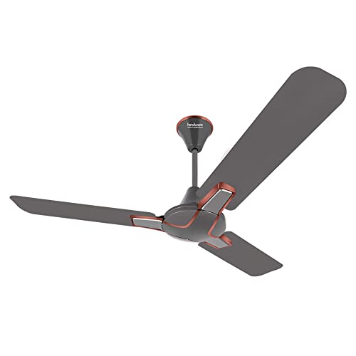 Hindware Smart Appliances Alita Titanium Grey 1200Mm Ceiling Fan For Home Star Rated 380 Rpm Energy Efficient Air Delivery 47W Copper Motor With 3 Metallic Finish Alumimium Aerodynamic Blade