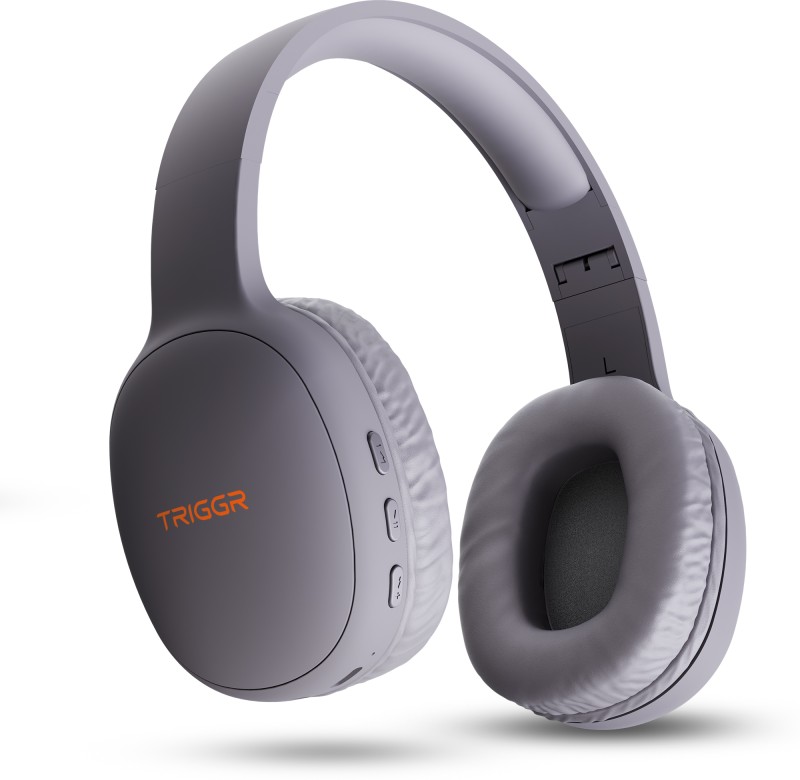 Triggr Trinity 1 With 40Mm Drivers, Fast Charging, 50H Battery, Rubber Finish, V5.4 Bluetooth(Shark Grey, On The Ear)
