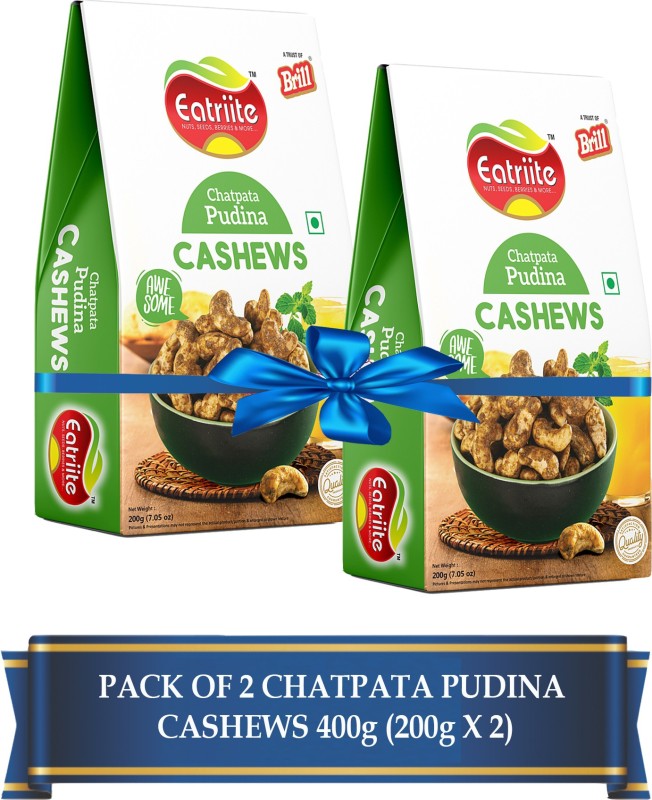 Eatriite Roasted Chatpata Pudina Kaju 400G ( 200Gx 2 ) Cashews(2 X 200 G)