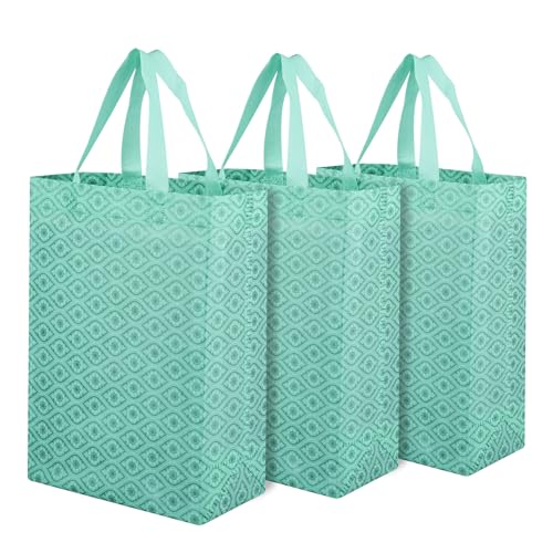 Kuber Industries Shopping Handbag | Grocery Shopping Bag | Reusable Shopping Bags | Vegetable Bag | Eye-Print Carry Bag | Pack Of 3 | Green