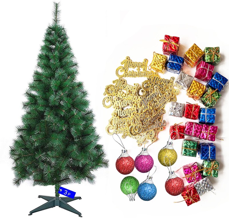 Tied Ribbons Pine 91.44 Cm (3.0 Ft) Artificial Christmas Tree(Green)