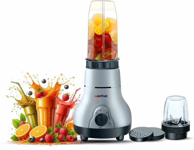 Activa Easy Mix Nutri 2 Jar With Powerful Powerful Long Lasting Shock Proof Abs Body 500 W Juicer Mixer Grinder(Easy Mix 500 Watt Nutri | 2 Jars | Black, Grey)