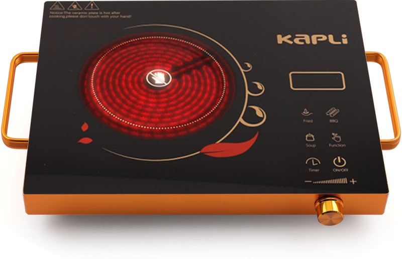 Kapli 2000 W Radiant Cooktop Touch Panel(Black, Infrared Induction 2000 Watt (All Utensil Use-Able))