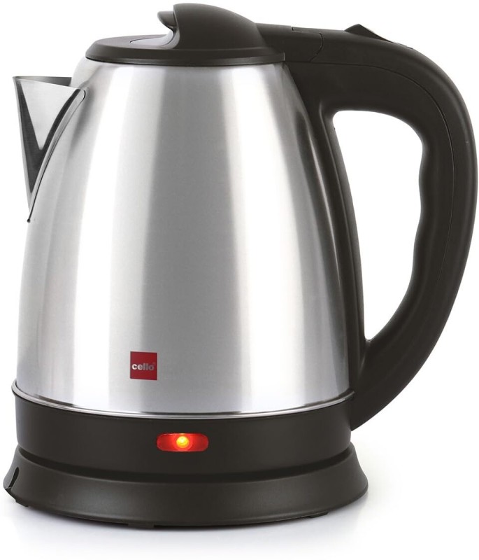 Cello Quick Boil Portable Stainless Steel Electric Kettle(1.5 L, Silver, Black)