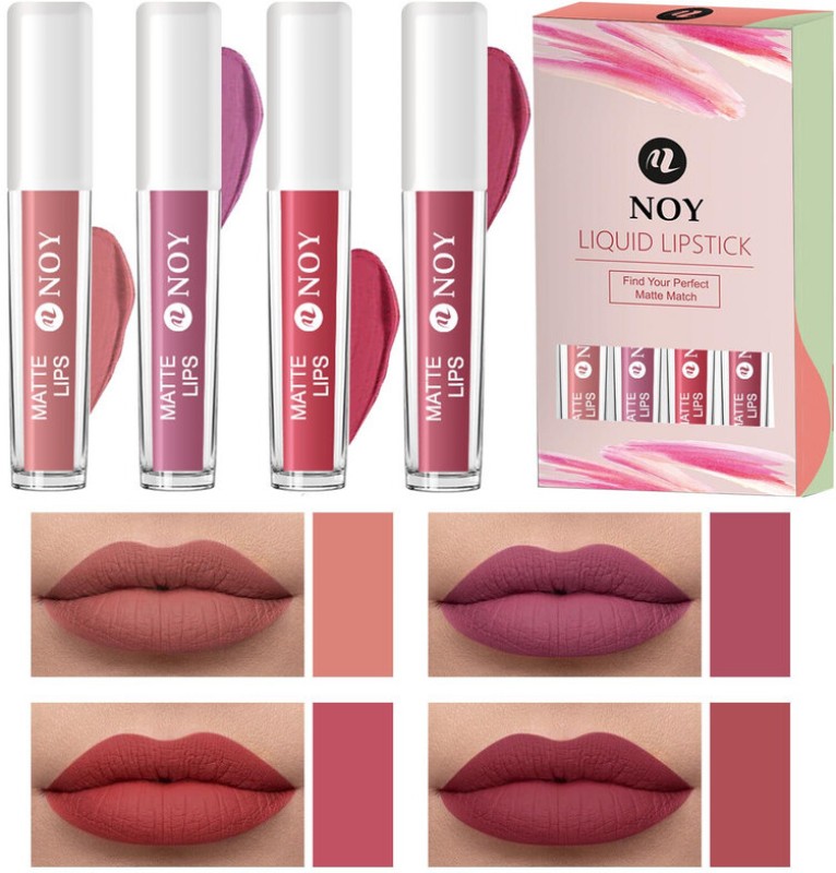 Noy Saloon Secrets Result:4 Shades Of Western Nude Matte Magic Lip Colors Set #Wc119(Nude, Nude Pink, Tan Nude, Mauve Nude, 16 Ml)