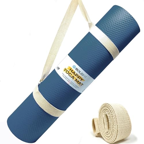 Boldfit Yoga Mats For Women Yoga Mat For Men Exercise Mat For Home Workout Yoga Mat For Women Yoga Mat 4Mm Workout Mat Yoga Mat For Kids Yoga Mate Gym Mats For Workout At Home – Eva, Blue