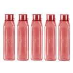 Milton Prime 1000 Pet Water Bottle, Set Of 5, 1 Litre Each, Burgundy | Bpa Free | 100% Leak Proof | Office Bottle | Gym Bottle | Home | Kitchen | Travel Bottle | Hiking | Treking Bottle