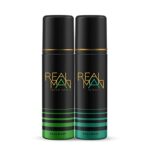 Fogg Men Realman Aerosol Fresh Scent Deodorant Sprit + Attract, 400Ml (Pack Of 2)