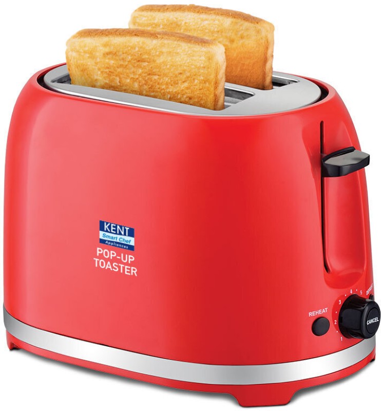 Kent Pop Up Toaster|Automatic Pop Up|7 Browning Modes|Removable Breadcrumb Tray 850 W Pop Up Toaster(Red)