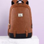 Gear Classic Anti Theft Faux Leather 20 L Laptop Backpack(Tan, Black)