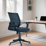 Medallion Comfortable Revolving Adjustable Height Office Executive Chair Nylon Office Arm Chair(Black, Optional Installation Available)