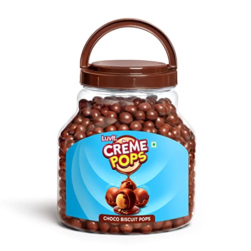 Luvit. Crème Pops | Choco Coated Pops With Crunchy Biscuit Centre | Munchies, Baking & Cake Decoration | Pack Of 1-800G