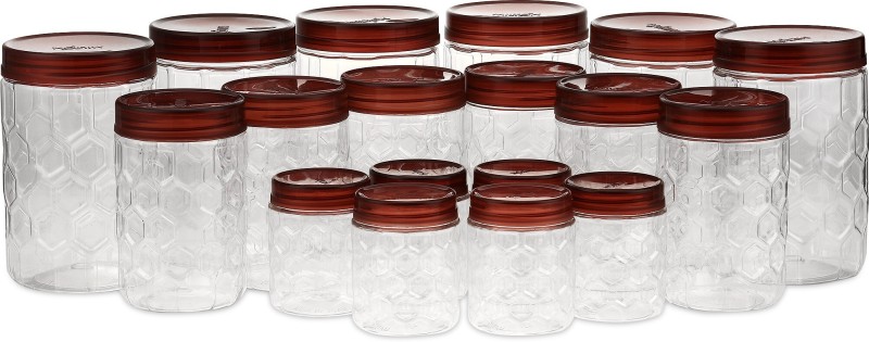 Milton Plastic Grocery Container  – 270 Ml, 665 Ml, 1240 Ml(Pack Of 18, Brown)