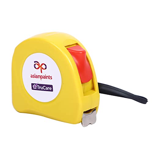 Asian Paints Trucare Carbon Steel Measuring Tape Strip | With Thumb Lock And Belt Clip (3M, White)