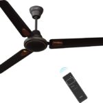 V-Guard Windle Deco Bldc 5 Star 1200 Mm 3 Blade Ceiling Fan(Bldc Motor With Remote | Matte Brown | Pack Of 1)