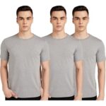 Amazon Brand – Symbol Men’S Solid Cotton T Shirt | Plain | Round Neck | Half Sleeve – Regular Fit | Combo Pack Of 3 (Available In Plus Size) (Grey_L)