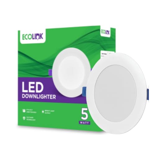 Ecolink 5W Concealed Jb Ceiling Light | Round Ceiling Led Downlighter For Home & Hall & Hall | Cut Out: 3 Inch, Color: Warm White, Pack Of 1